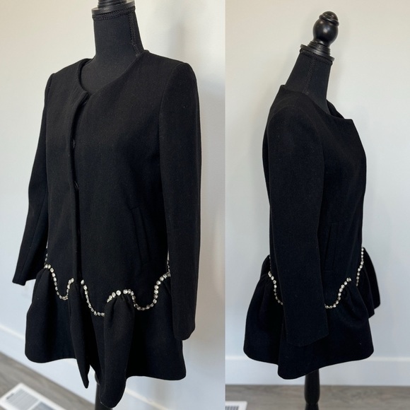 Jasper by Jing Black Diamond Edging Women’s Coat (Small) - Picture 1 of 11